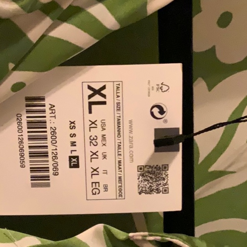 Zara Green and White Floral Blouse - Picture 4 of 6